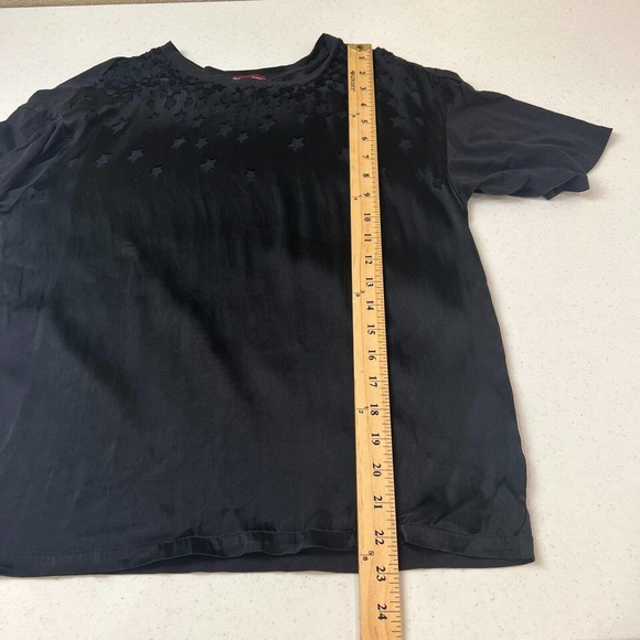 Comptoir Des Cotonniers Womens Star T-Shirt Size Small Black Short Sleeve Crew - Picture 9 of 10